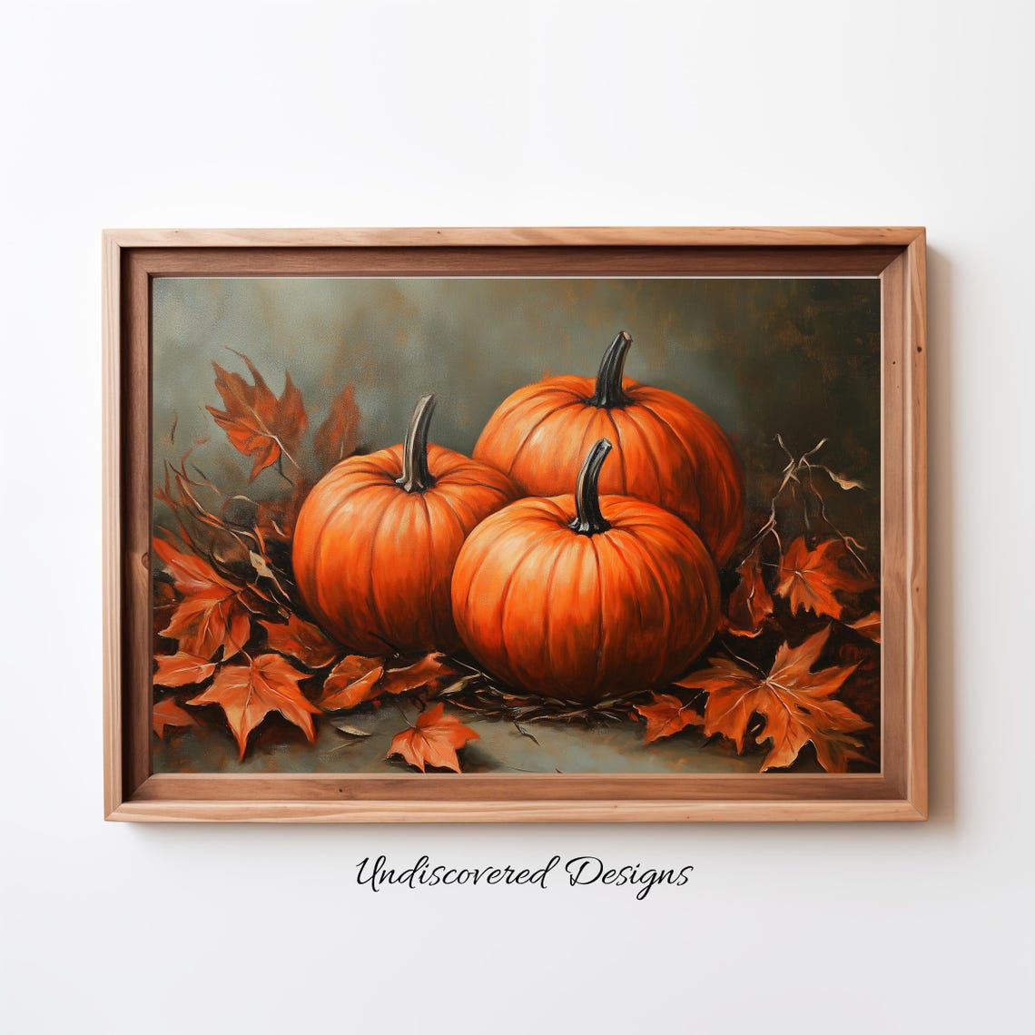 Vintage Pumpkin Still Life Painting Fall Harvest Art Print