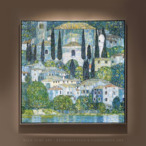 Gustav Klimts Kirche In Cassone 1913 Oil On 100 Hand Painted Oil On Klimt Reproduction Gift Painting Textured Wall Art