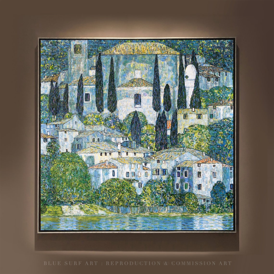 Gustav Klimt Church in Cassone Italian Lakeside Village Poster