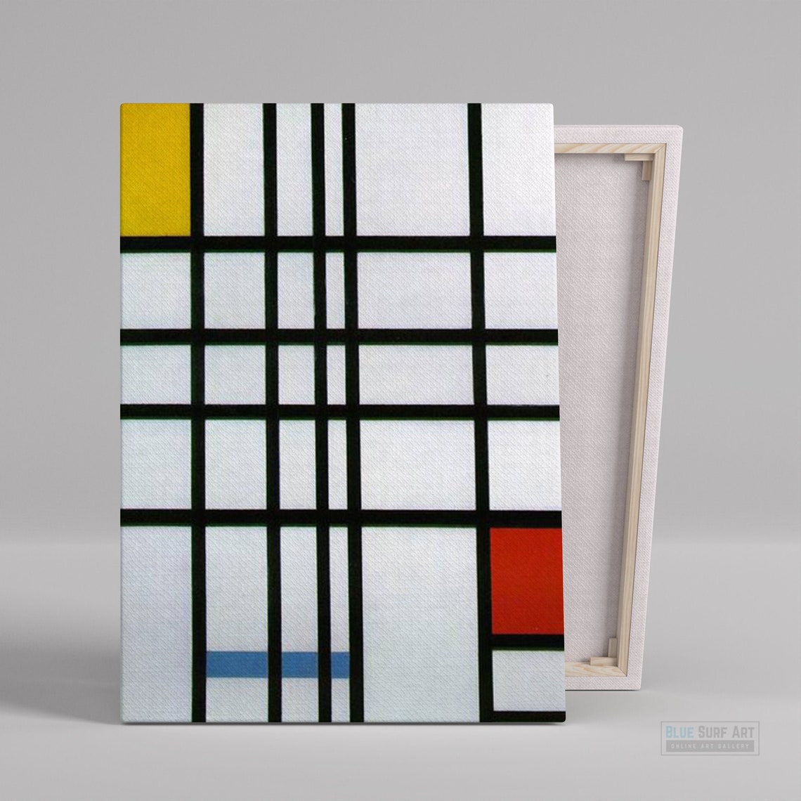 Piet Mondrian Grid Composition Yellow Red Blue Blocks Art Poster