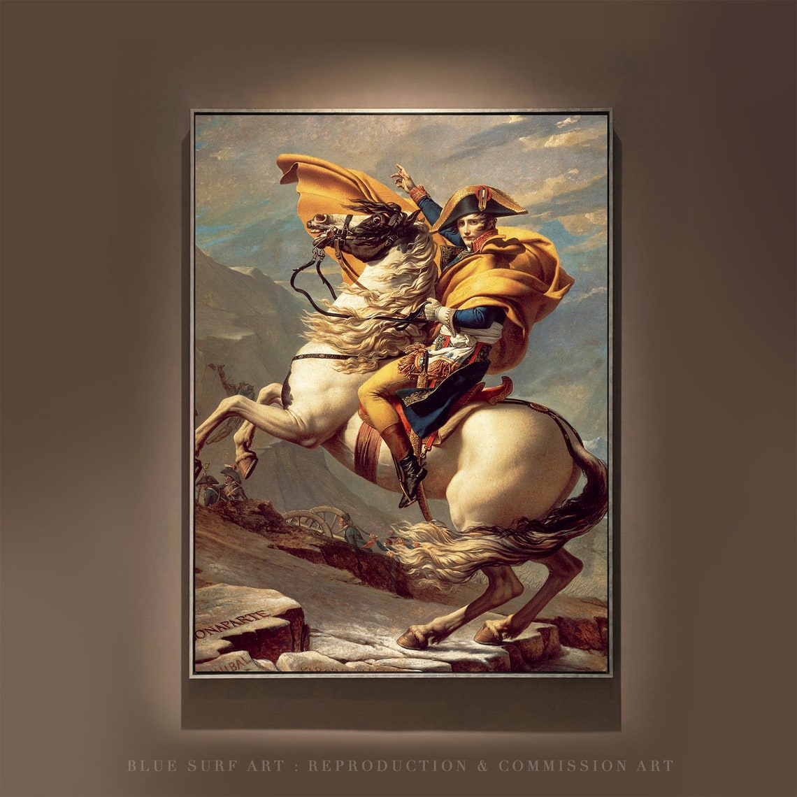 Jacques Louis David Napoleon Crossing the Alps 1801 White Horse Poster