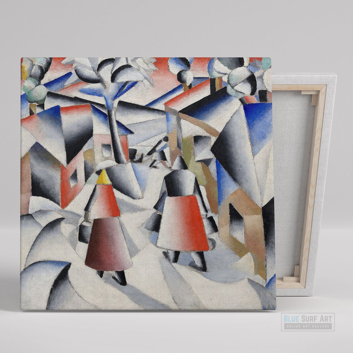 Kazimir Malevich Village After Snowstorm Cubist Figures Poster