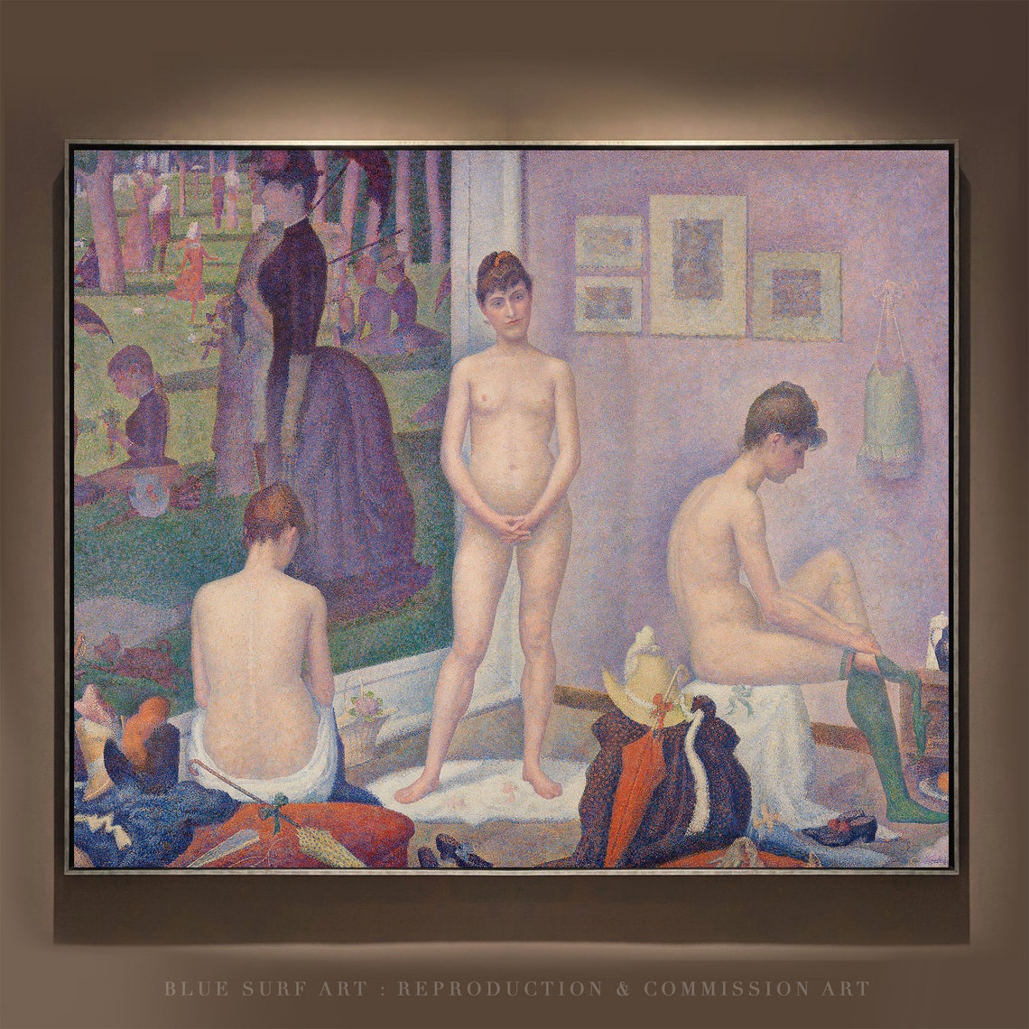 Hand Painted Models Painting Georges Seurat Reproduction Oil Painting Seurat Living Room Wall Art Seurat Woman Figures Art Rectangle