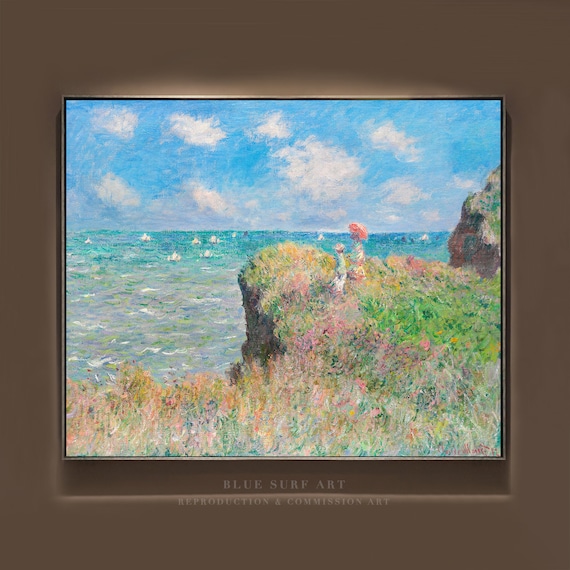 Cliff Walk At Pourville 1882 By Claude Monet Reproduction Hand Painted Oil On Wall Art Gift Monet Landscape Art Gift Original Art