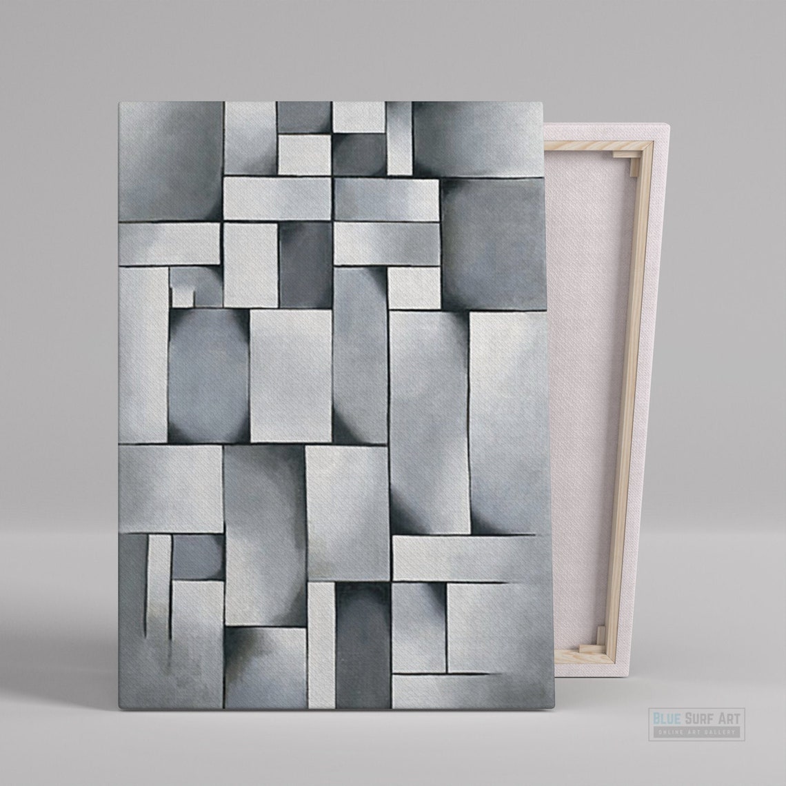 Theo Van Doesburg Black White Gray Geometric Blocks Abstract Poster