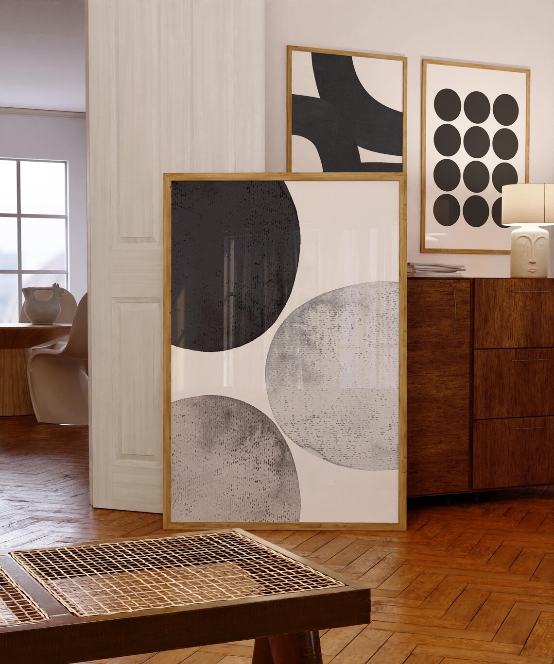 Modern Watercolor Black and Grey Minimalist Poster - Image 3