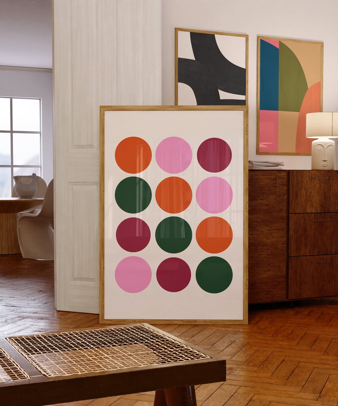 Minimalist Circles Harmony Mid-Century Art Print