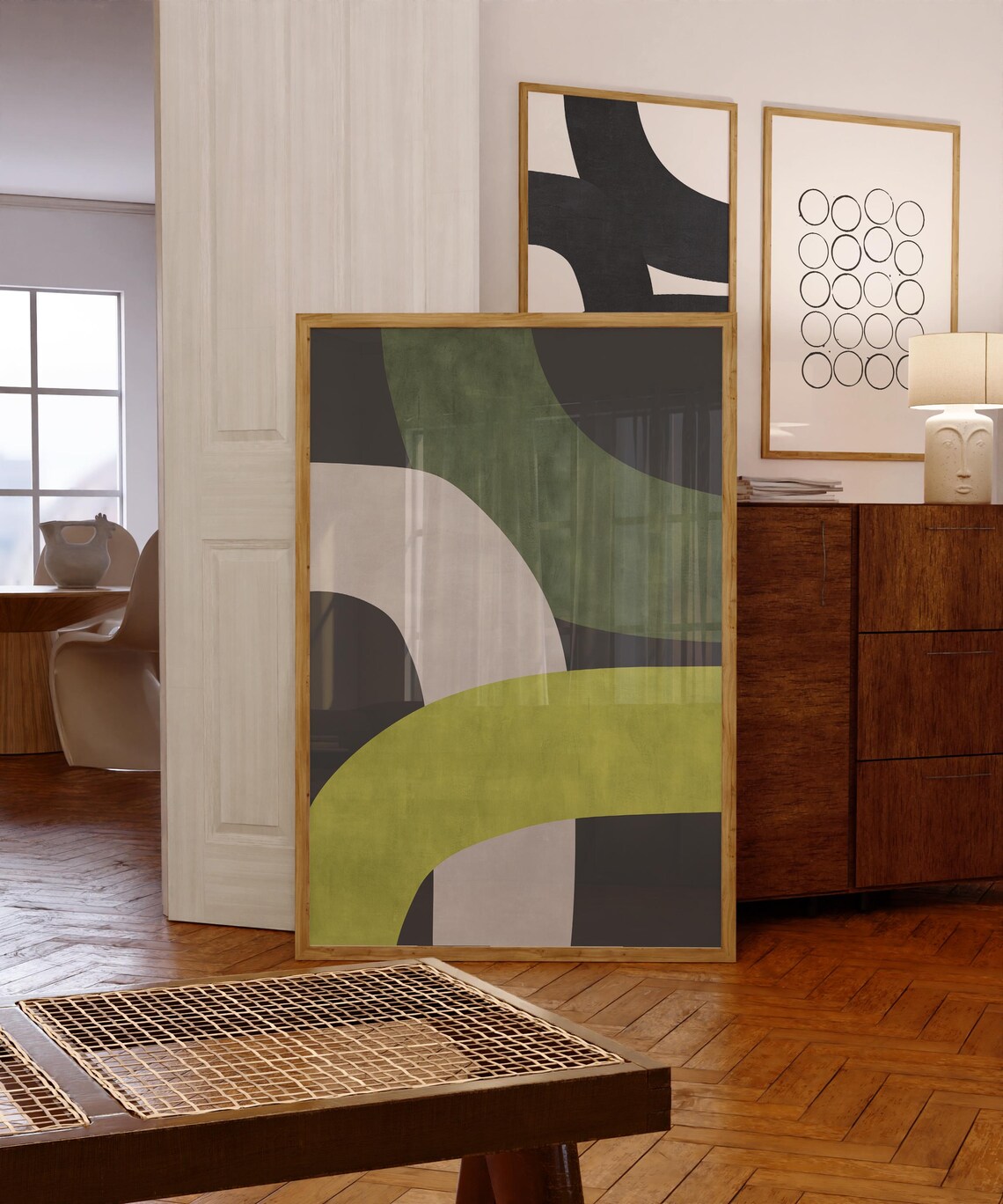 Midcentury Organic Lines Minimalist Wall Art Print