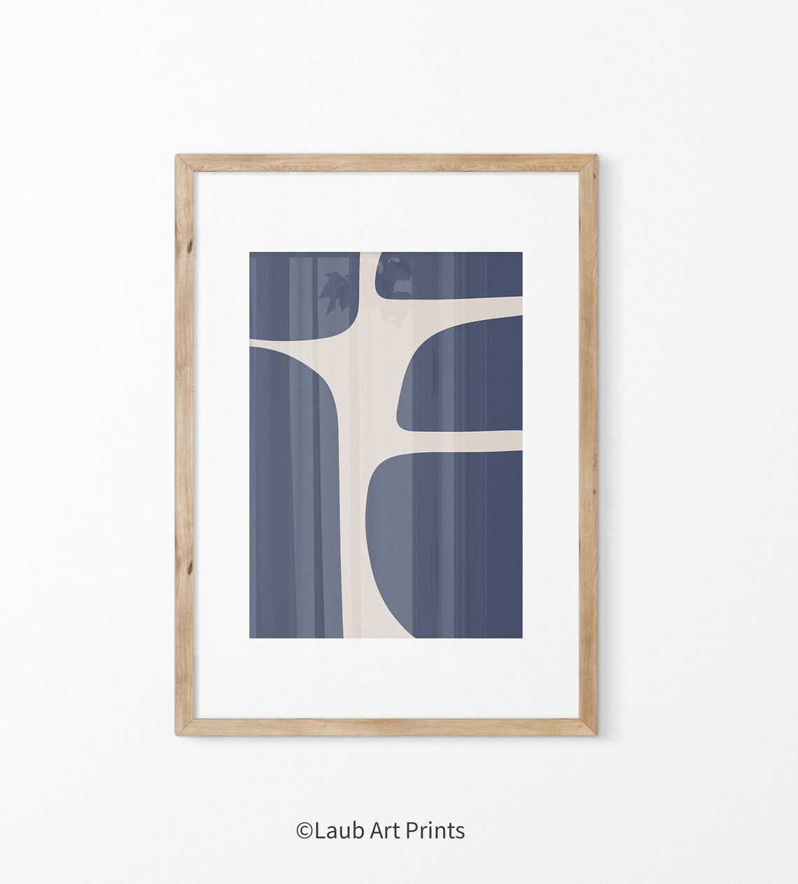 Minimalist Blue And Beige Abstract Art Print - Image 3