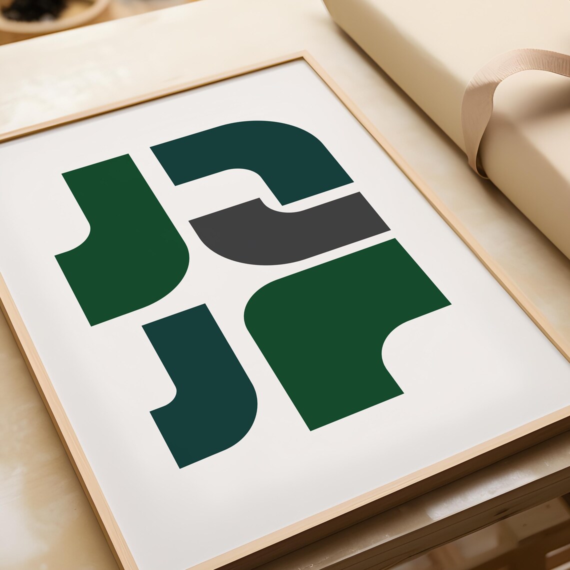 Modern Mid Century Organic Geometric Art Print - Image 2