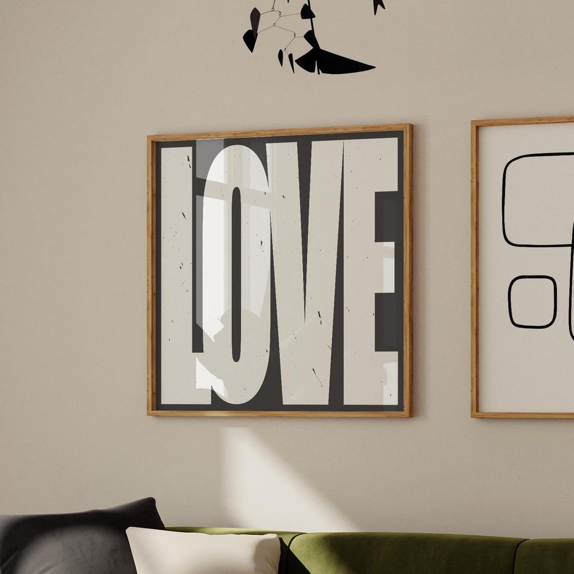 Love Bold Black And White Statement Typography Decorative Wall Poster - Image 3