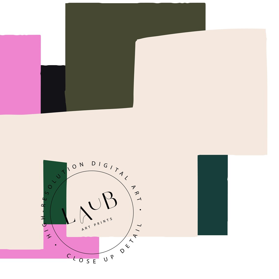 Modern Pink And Green Minimalist Art Print - Image 2