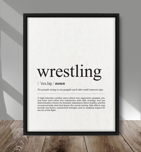 Wrestling Definition Print Sport Wall Decor Fan Poster Sports Fanart Art