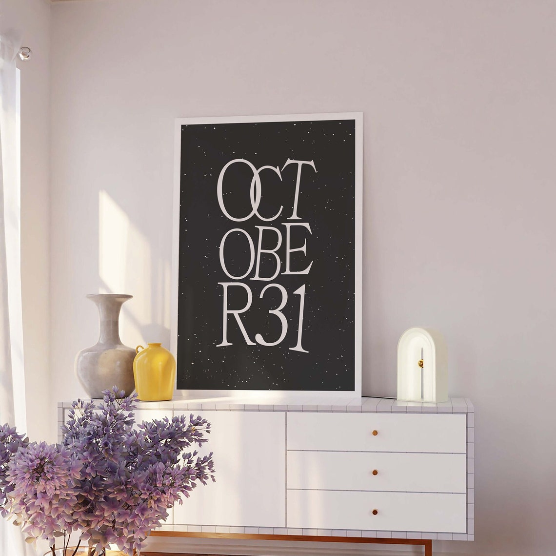 October 31 Minimal Black Halloween Date Typography Wall Decor Poster - Image 2