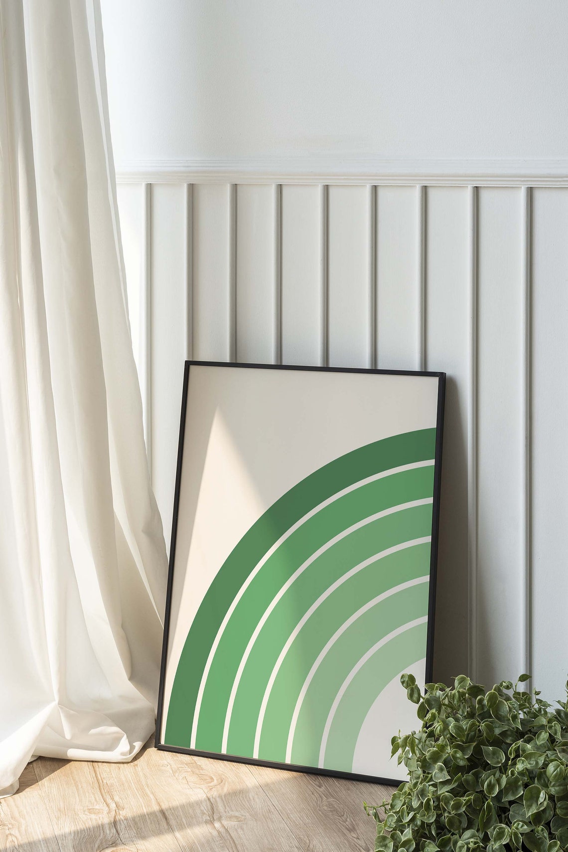 Green Rainbow Gradient Arc Minimalist Retro Trendy Boho Decor Poster - Image 5