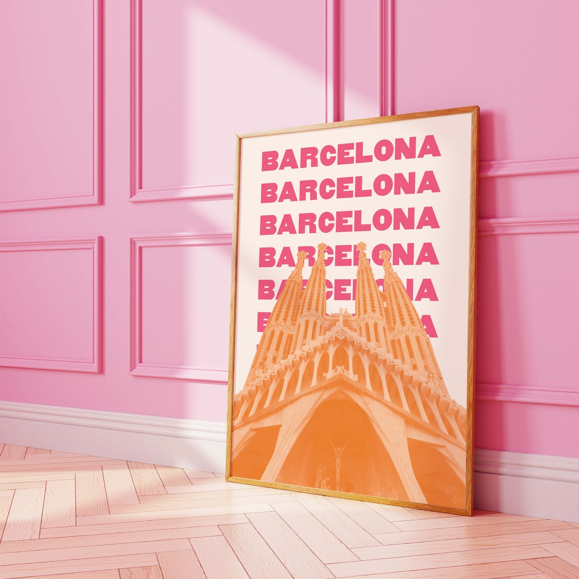 Barcelona Spain Sagrada Familia Repeat Typography Travel Poster - Image 7