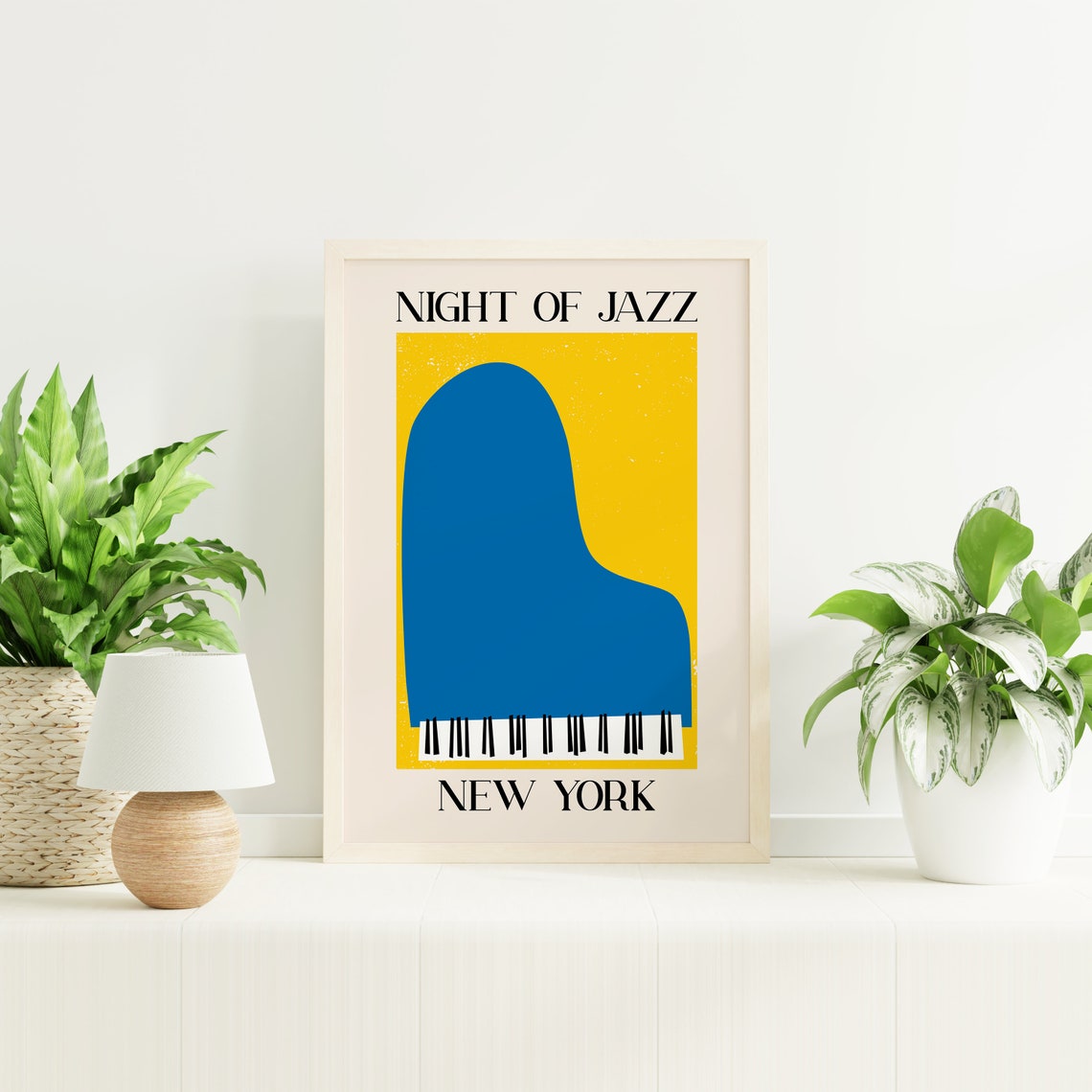 Retro Night of Jazz New York Blue Piano Colorful Music Art Poster - Image 5