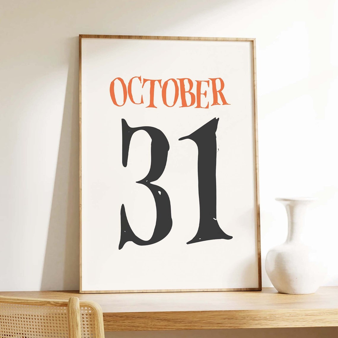 October 31 Halloween Date Typography Art Poster for Spooky Decor - Image 3