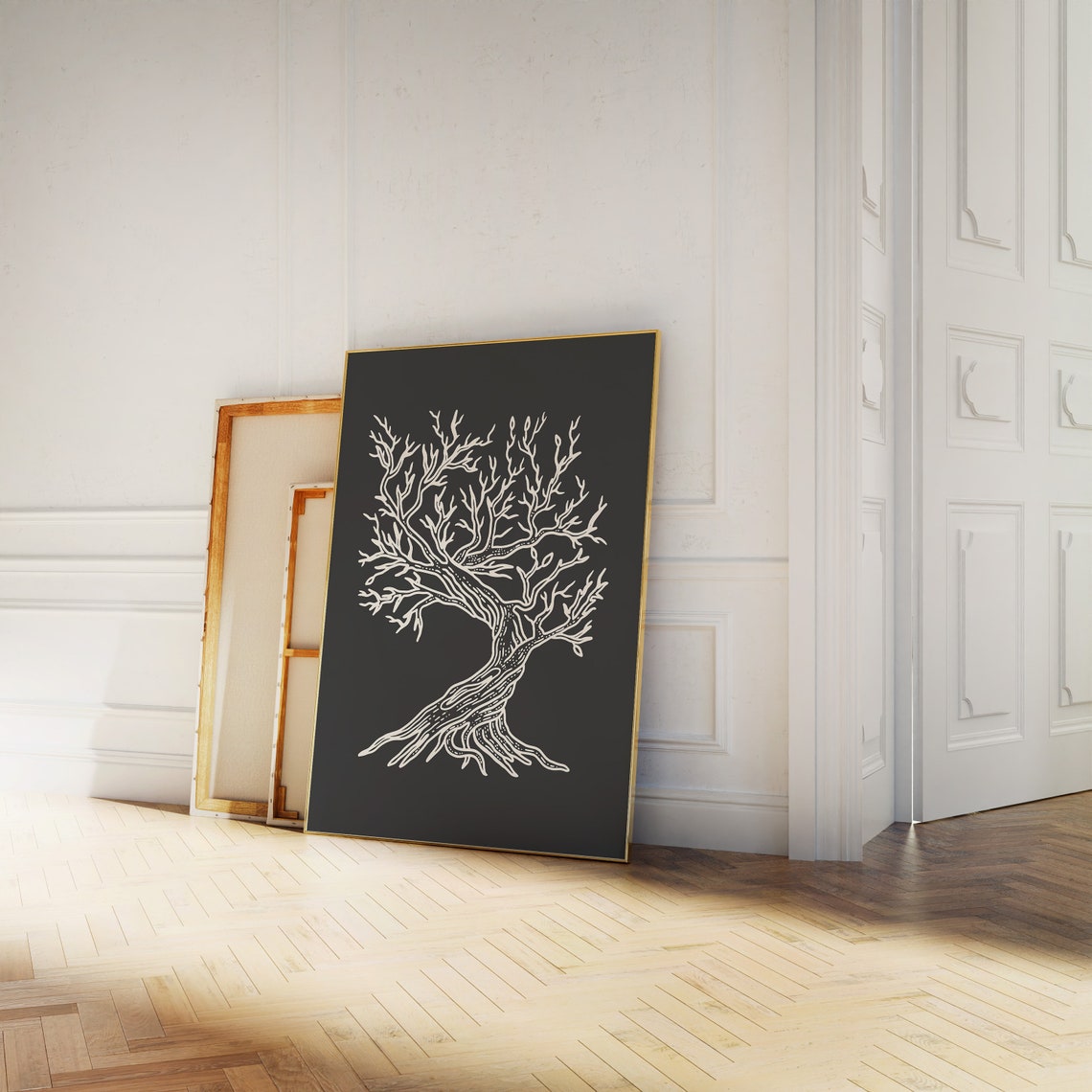 Bare Winter Tree Sketch Minimal Black Botanical Wall Decor Poster - Image 3