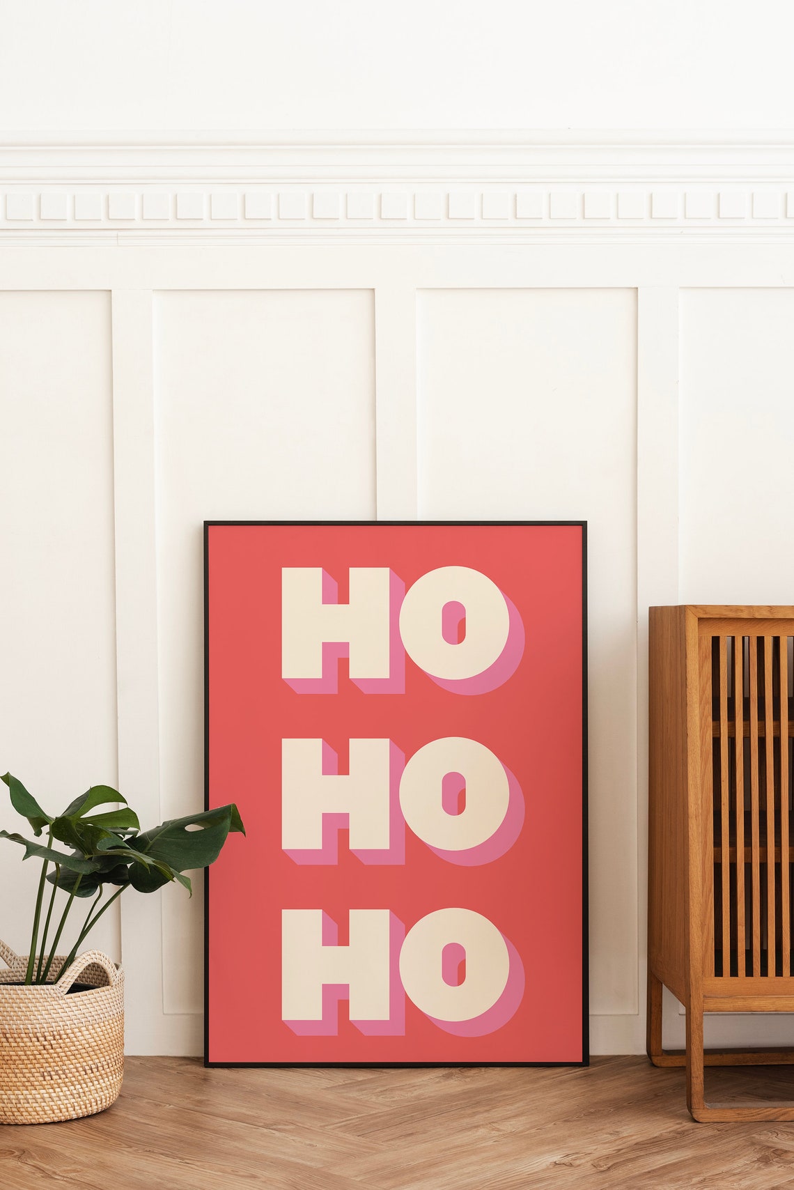 Ho Ho Ho Red Christmas Typography Retro Bold Holiday Wall Poster - Image 4
