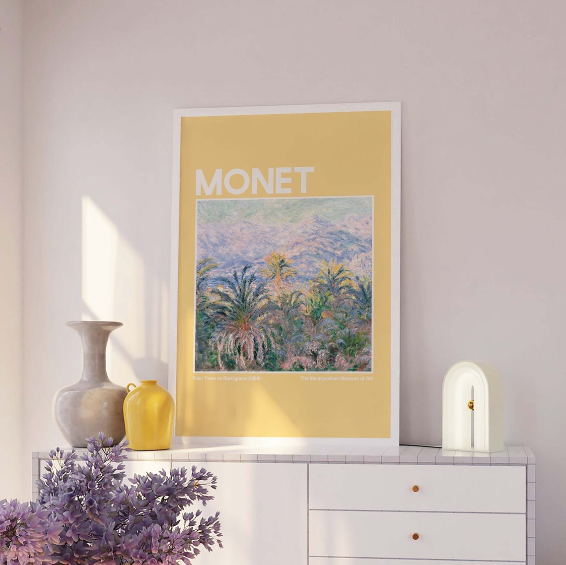 Monet Palm Trees at Bordighera Yellow Exhibition Poster Met Art - Image 2