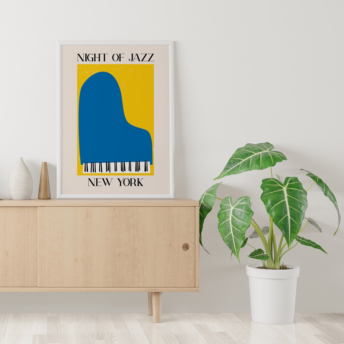 Retro Night of Jazz New York Blue Piano Colorful Music Art Poster - Image 4