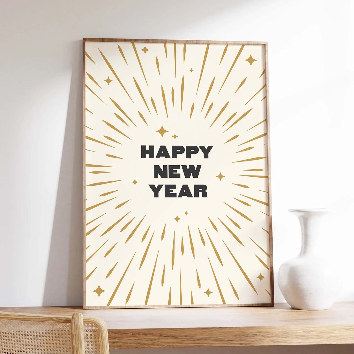 Happy New Year Black Gold Sunburst Celebration Eve Party Poster - Image 4