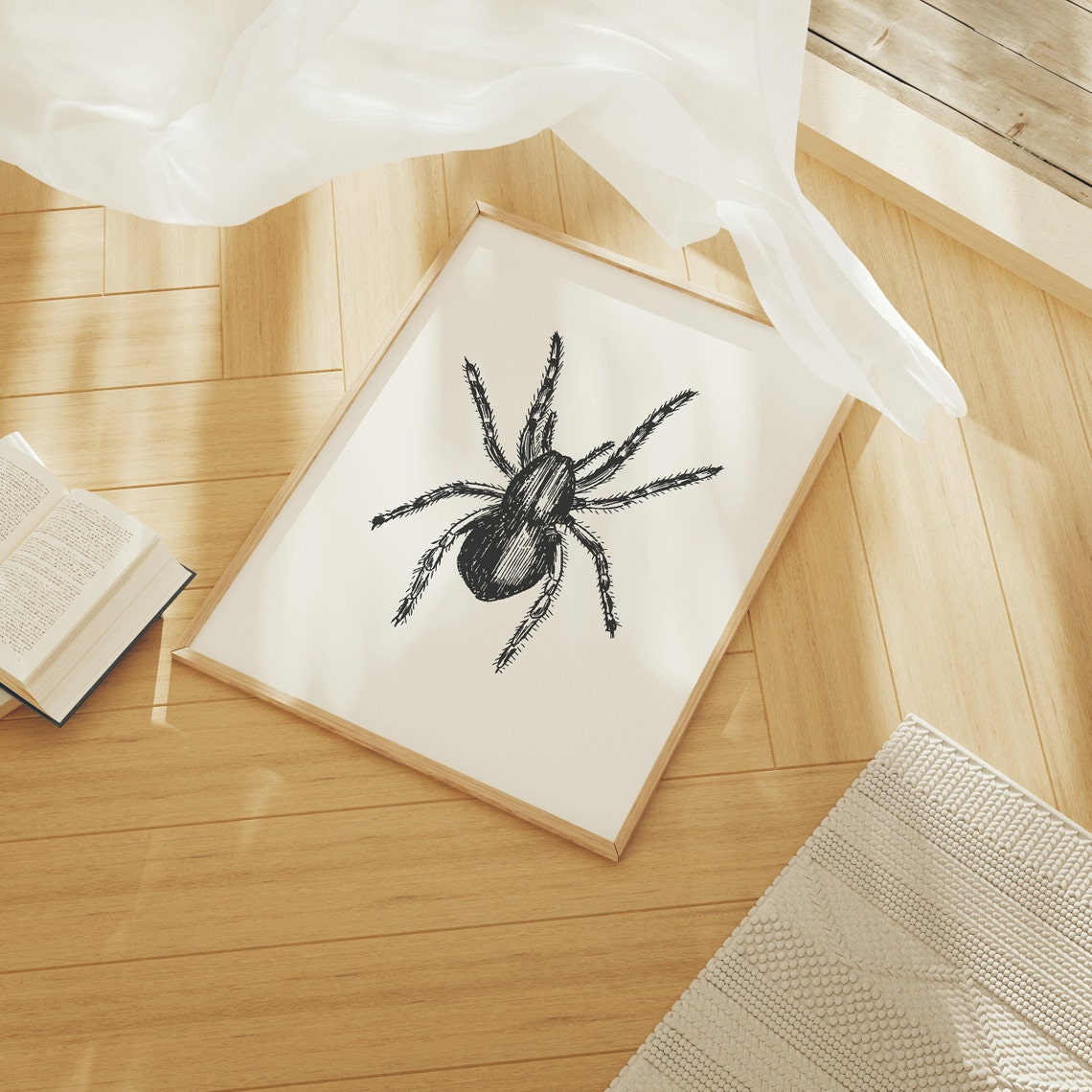 Vintage Spider Engraving Large Insect Illustration Halloween Poster - Image 7