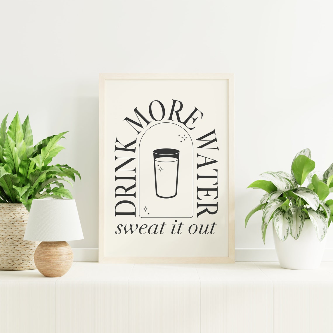 Drink More Water Sweat It Out Fitness Motivational Quote Art Poster - Image 3