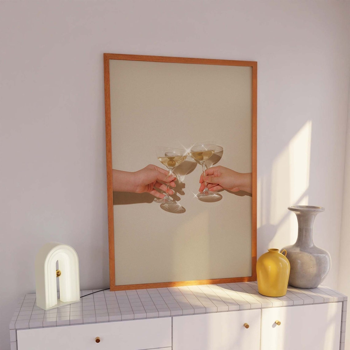 Champagne Cocktail Cheers Hands Clinking Glasses Photo Art Poster - Image 3