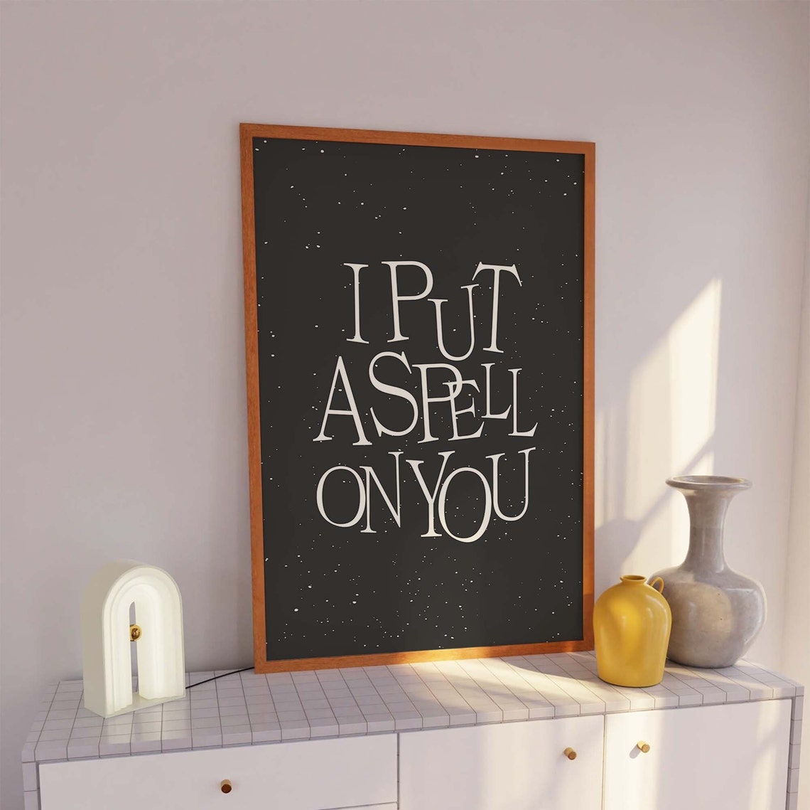 I Put A Spell On You Minimal Black Halloween Quote Wall Decor Poster - Image 2