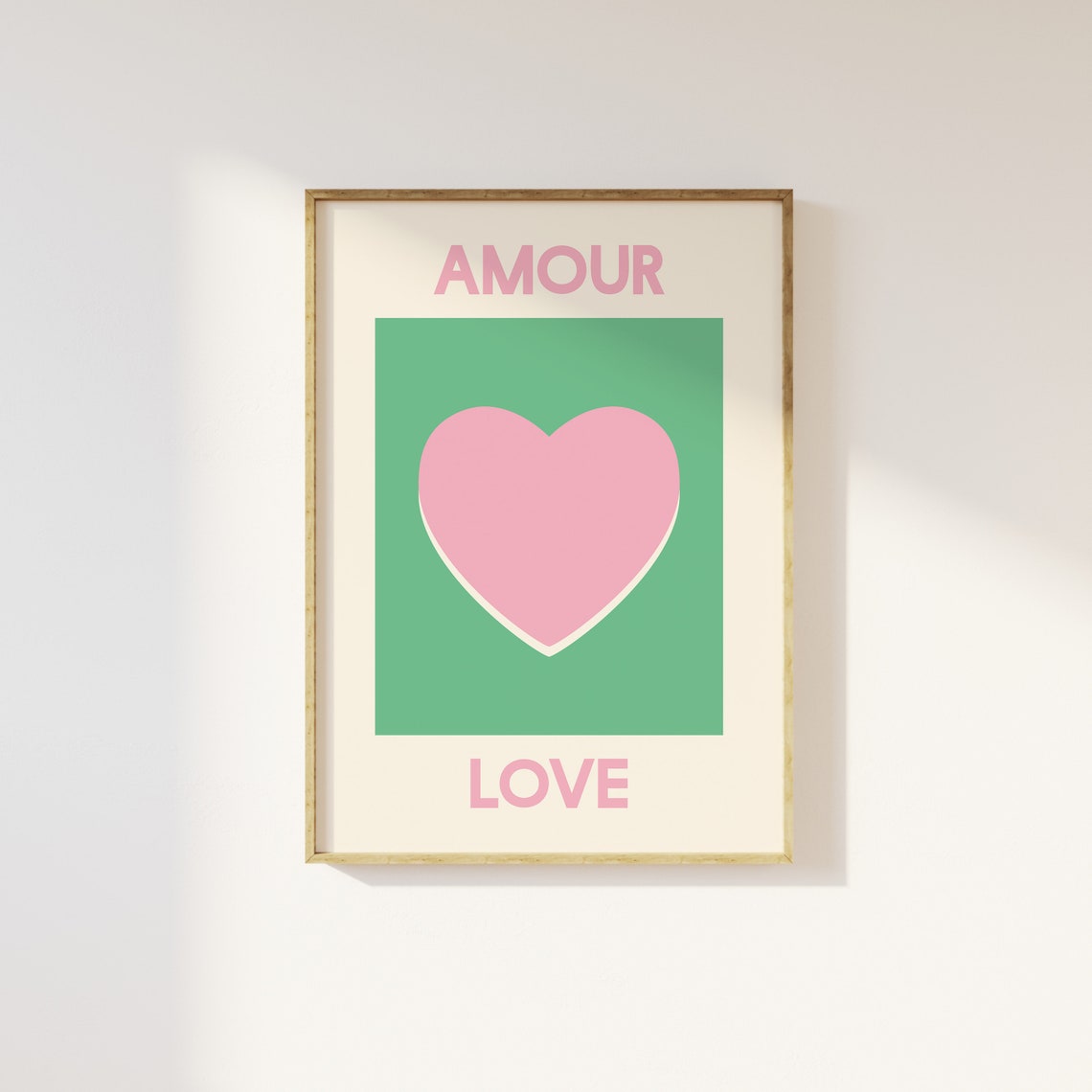 Amour Love Pink Heart Fresh Green French Inspired Room Decor Poster - Image 6