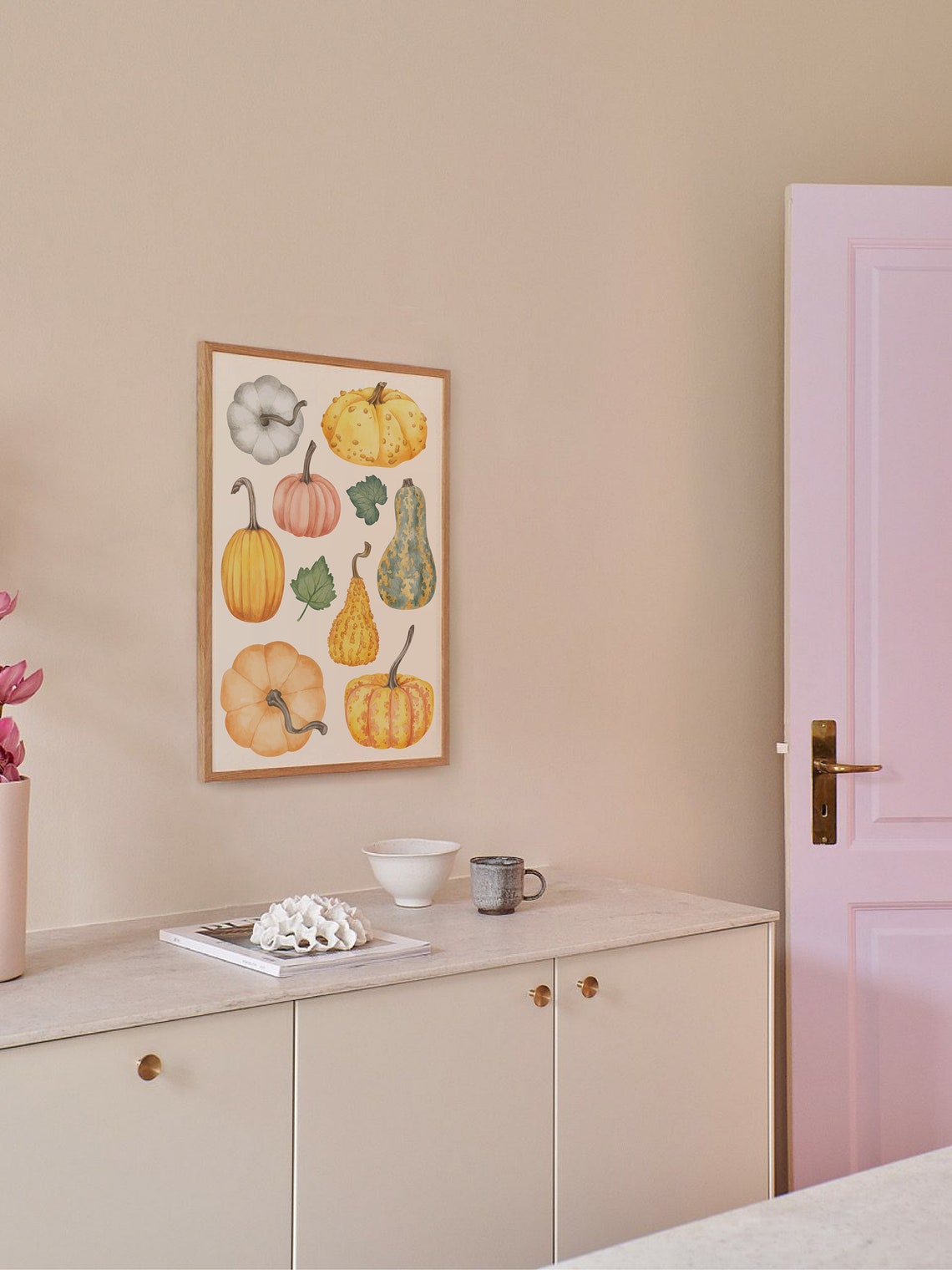 Pumpkin Gourds Print Art Cute Watercolor Autumn Decor Fall Pumpkins Wall Art - Image 4