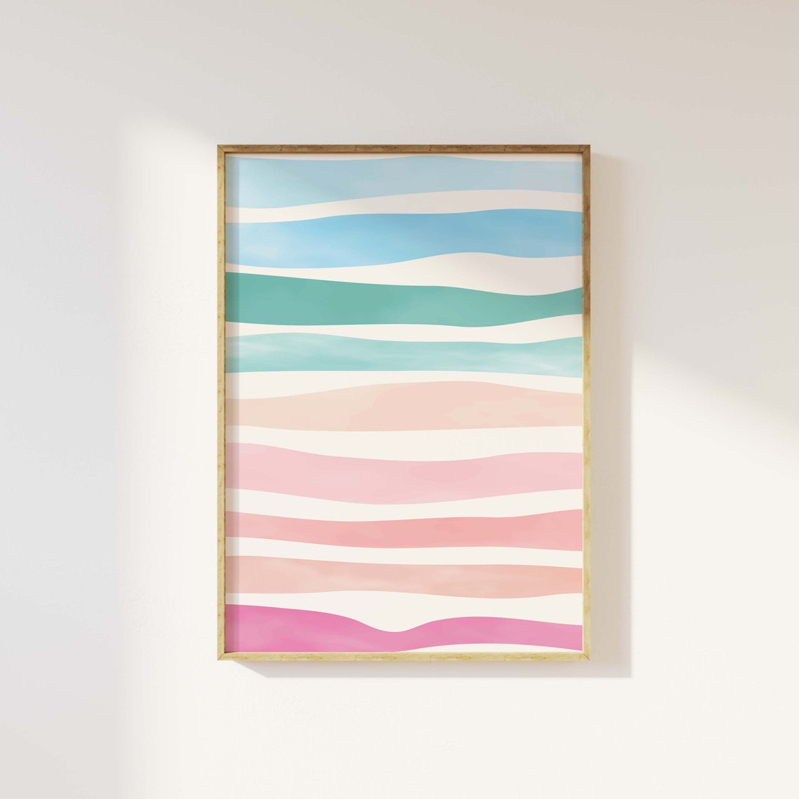 Rainbow Ocean Waves Abstract Art Poster for Colorful Beach Decor - Image 2