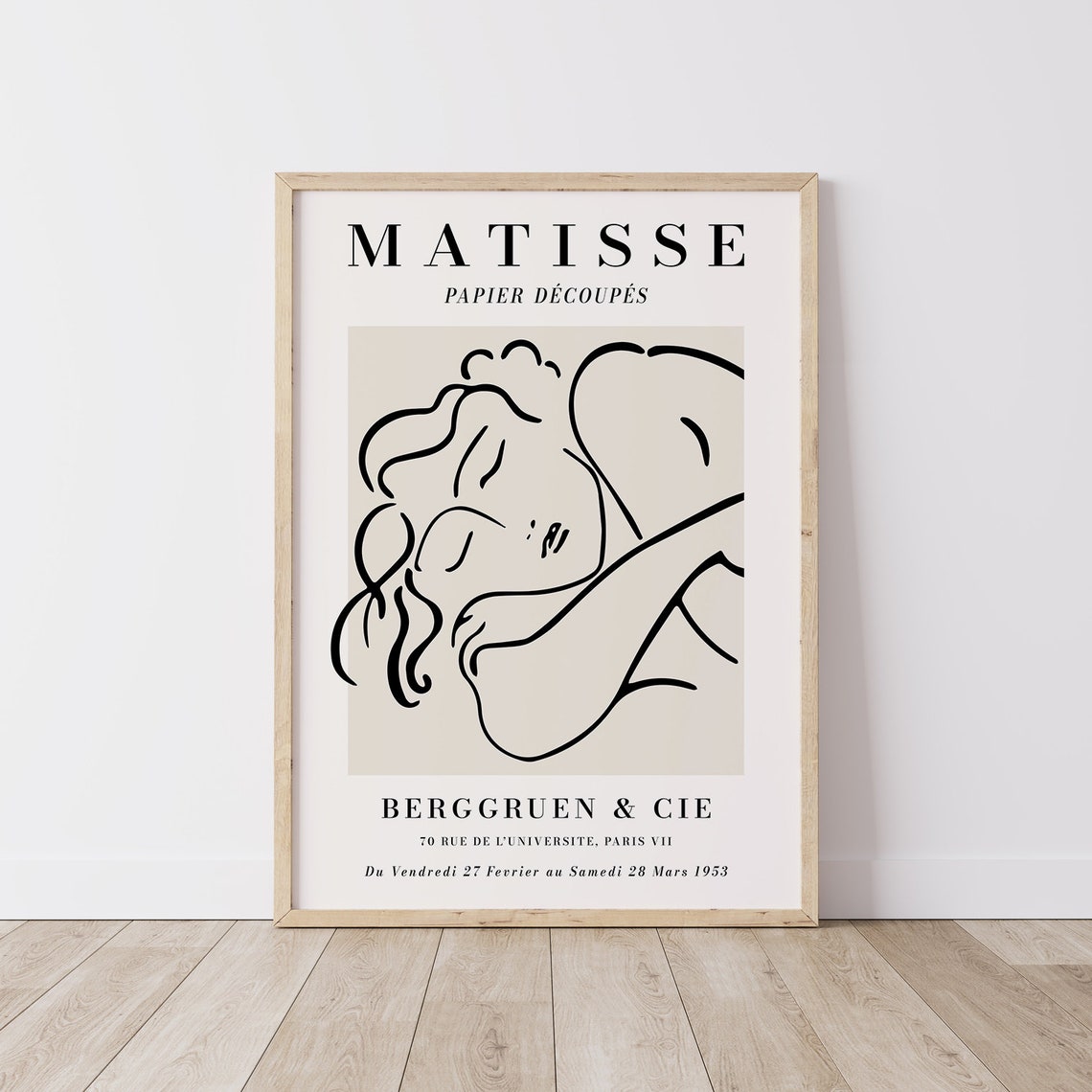 Matisse Sleeping Woman Line Art Berggruen Paris 1953 Exhibition Print - Image 4