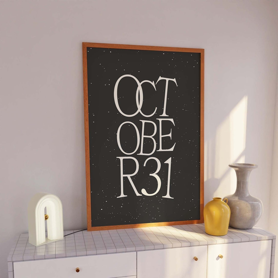 October 31 Minimal Black Halloween Date Typography Wall Decor Poster - Image 3