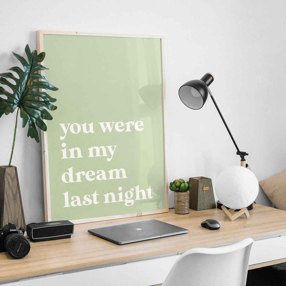 You Were In My Dream Last Night Green Minimalist Quote Poster - Image 3