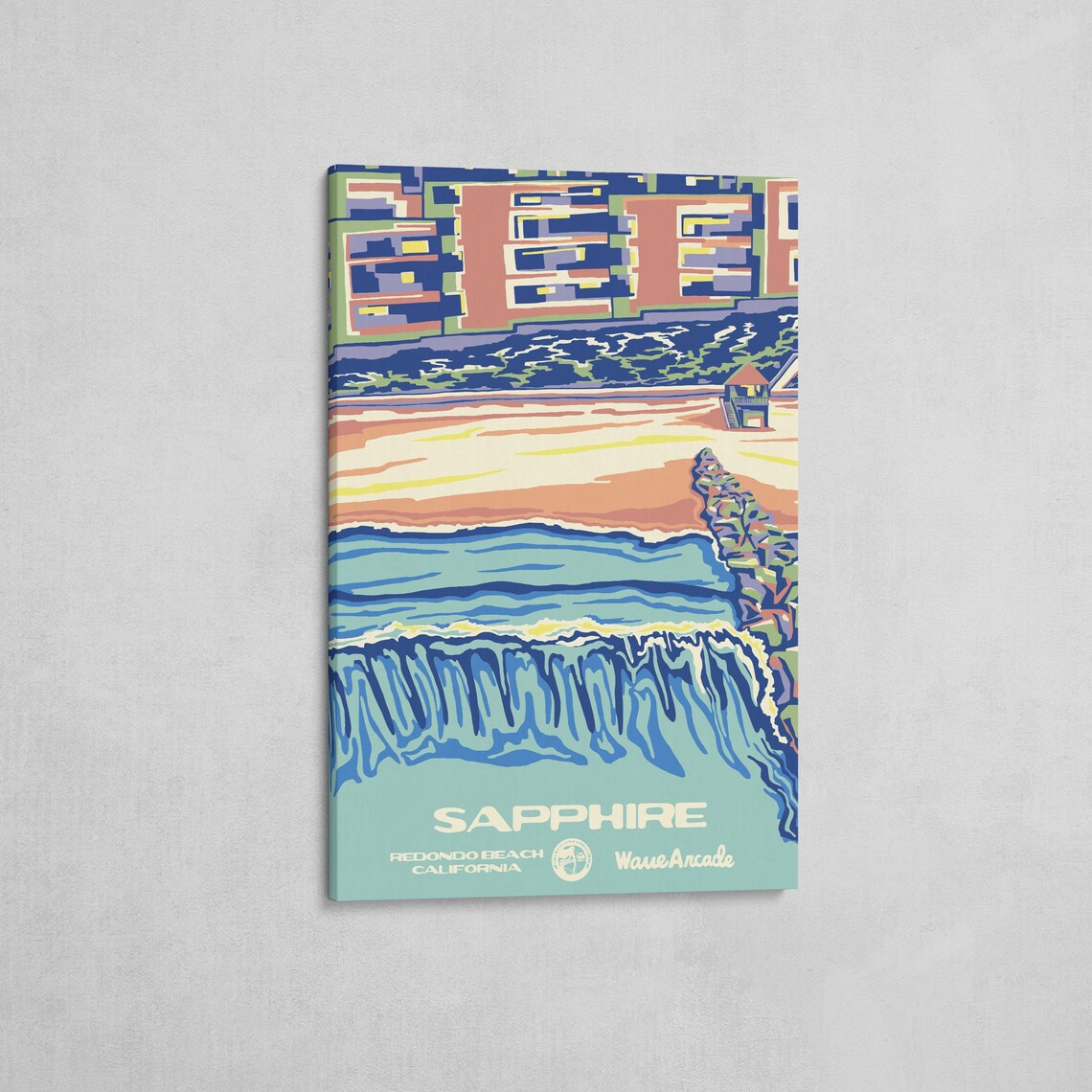 Sapphire St Redondo Beach Ca Print National Parks Vintage Style Surf Art Framedunframed Coastal Print - Image 2