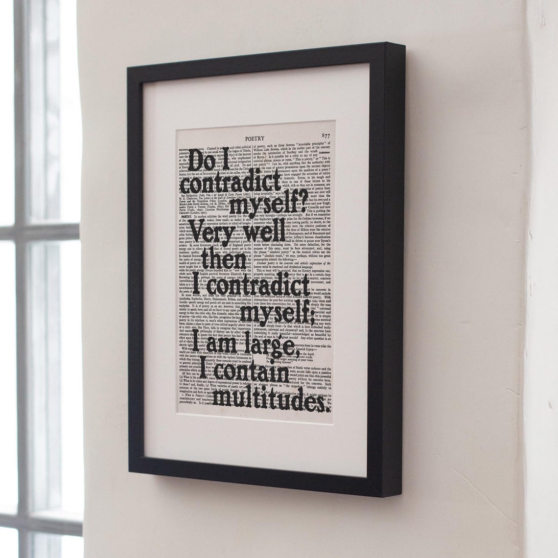 Walt Whitman Do I Contradict Myself I Contain Multitudes Quote Poster - Image 3