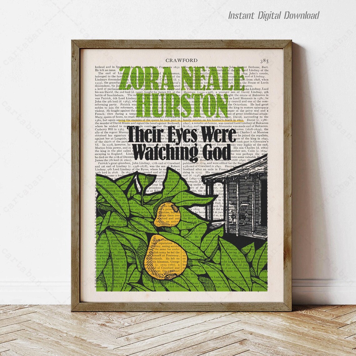 Zora Neale Hurston Their Eyes Were Watching God Vintage Book Art Print