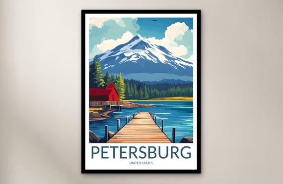 Petersburg Travel Poster Wall Art Print United States Home Decor Gift North America Illustration