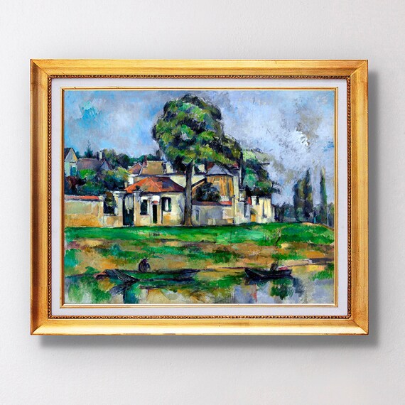 Paul Cezanne Banks of the Marne 1888 Riverside Houses Poster