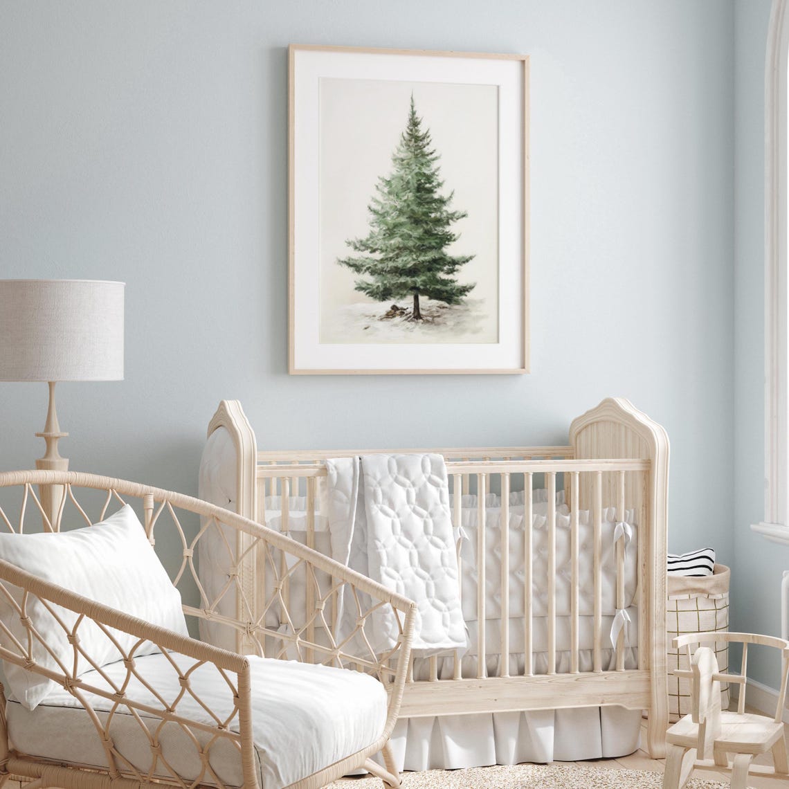 Lone Evergreen Pine Tree Simple Minimalist Winter Christmas Poster - Image 4
