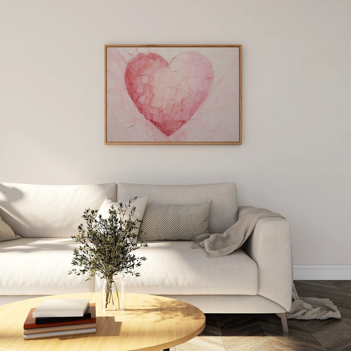 Vintage Pink Heart Art Print, Valentine Love Decor - Image 4