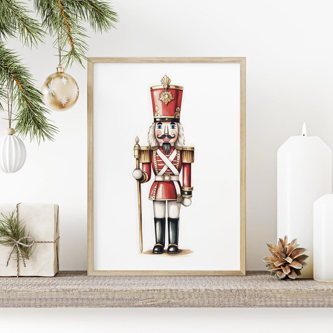 Cute Christmas Nutcracker Print Kids Christmas Decor Nutcracker Poster Holiday Wall Art Nursery Christmas Poster Nutcracker Painting - Image 4