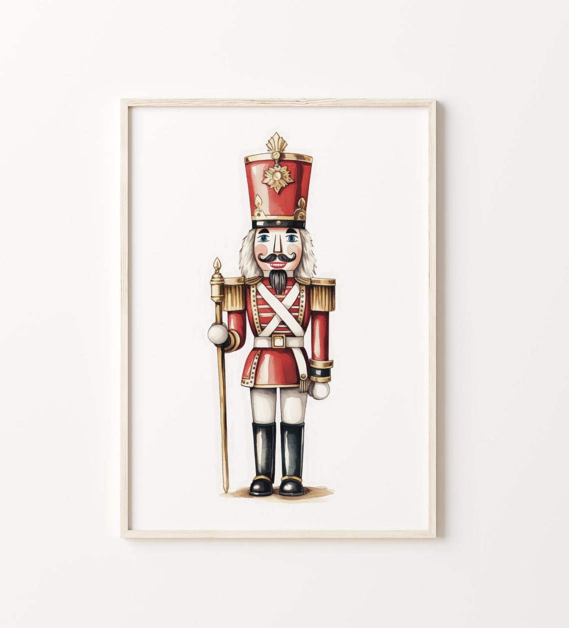 Cute Christmas Nutcracker Print Kids Christmas Decor Nutcracker Poster Holiday Wall Art Nursery Christmas Poster Nutcracker Painting - Image 5