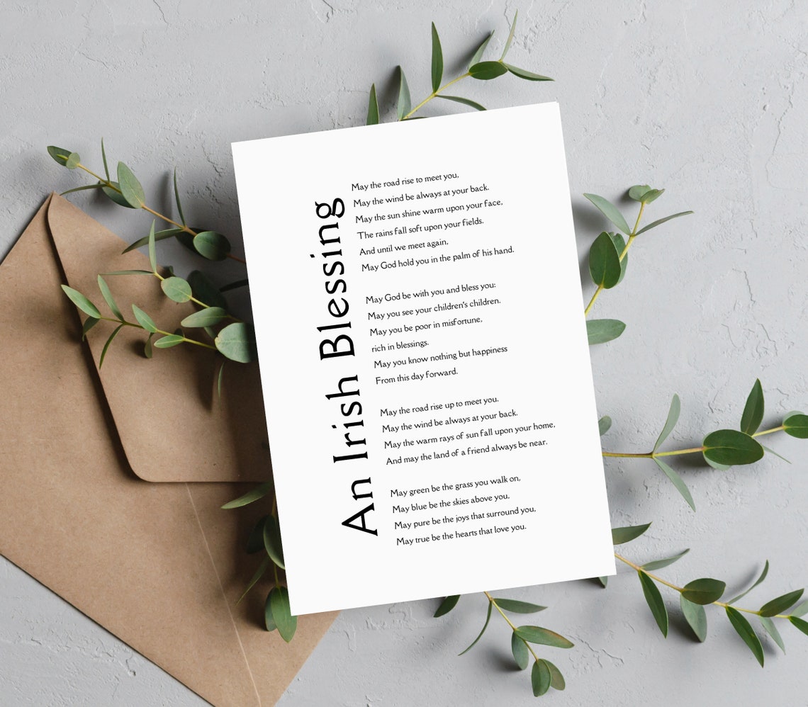 An Irish Blessing Vertical Typography Elegant Memorial Verse Poster - Image 2