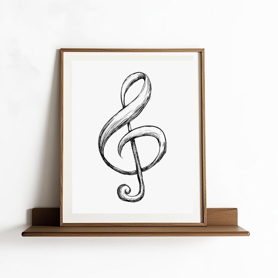 Sol Key Love Music Typography Poster Prints Wall Decor Pop Art Music Lovers Notes X5 Sizes Minimal Instant
