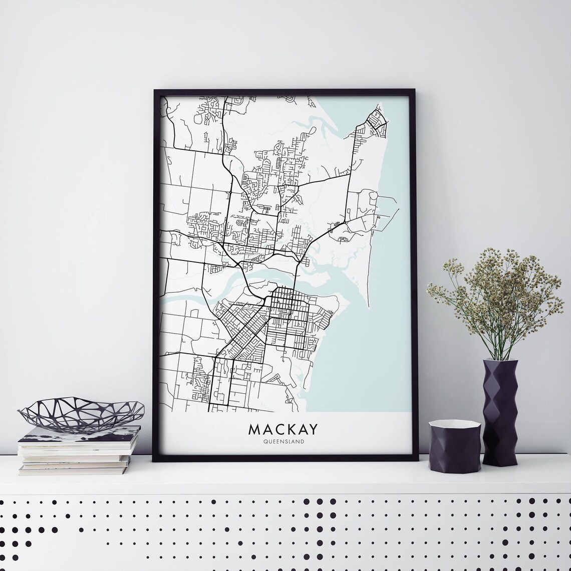 Mackay Queensland Australia City Street Map Minimalist Poster