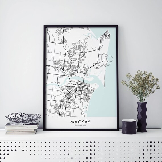 Mackay Queensland Australia City Street Map Minimalist Poster